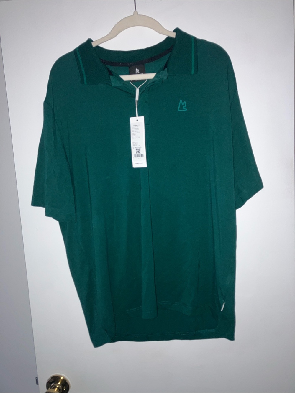 Magnlens Dark Green bamboo cotton blend Polo Shirt Mens Sz XL NWT
